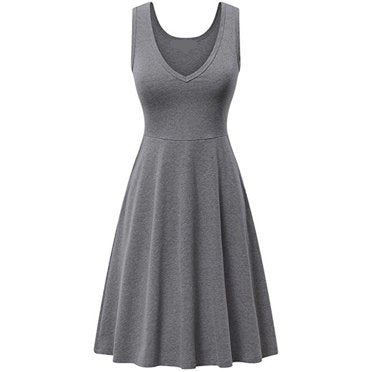 Classic V-Neck Fit and Flare Dress